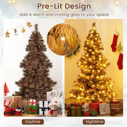 6-Foot Chocolate-Tone Christmas Tree  493 Realistic PVC Pine Needles with Lifelike Tips