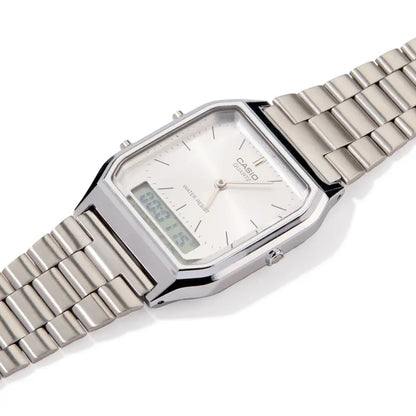 Casio AQ230 Silver Analog-Digital Watch