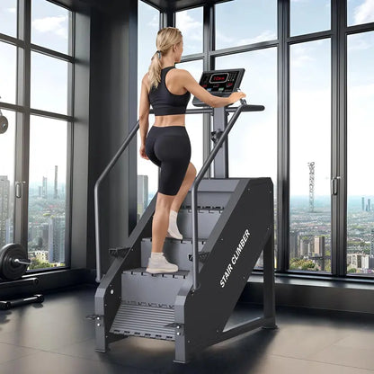 Commercial-Grade Stepper Machine  LED Display, 15 Resistance Levels, 451 lb Weight Capacity, Adjustable Pace Control