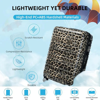 6-Piece Expandable Rolling Luggage Set  Lightweight Hardshell Suitcases with Smooth-Spinning Wheels & Modular Packing Options