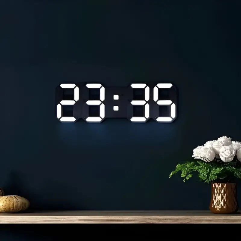 Large-Display Digital Wall Clock  Bright LED Readability