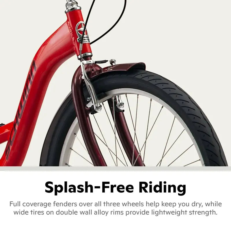 Schwinn Meridian Deluxe Adult Tricycle  Low-Step Aluminum Cruiser with 26-Inch Wheels and Adjustable Handlebars