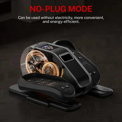 CURSOR FITNESS Under Desk Elliptical Machine with 12 Adjustable Speeds, Auto & HR Modes, LCD Monitor, Resistance Bands