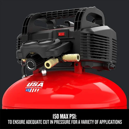 Air Compressor, 6 Gallon, Pancake, Oil-Free with 13 Piece Accessory Kit