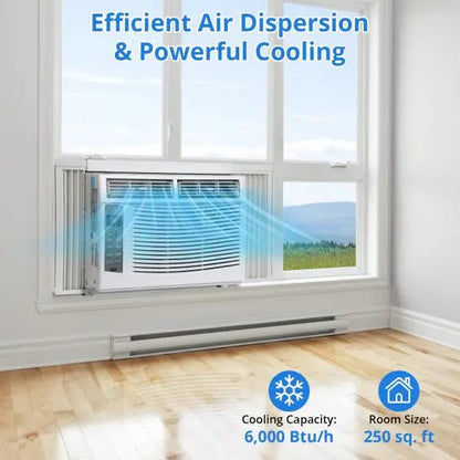 6000 BTU Window Air Conditioner  Energy-Efficient Cooling for Rooms up to 250 Sq Ft