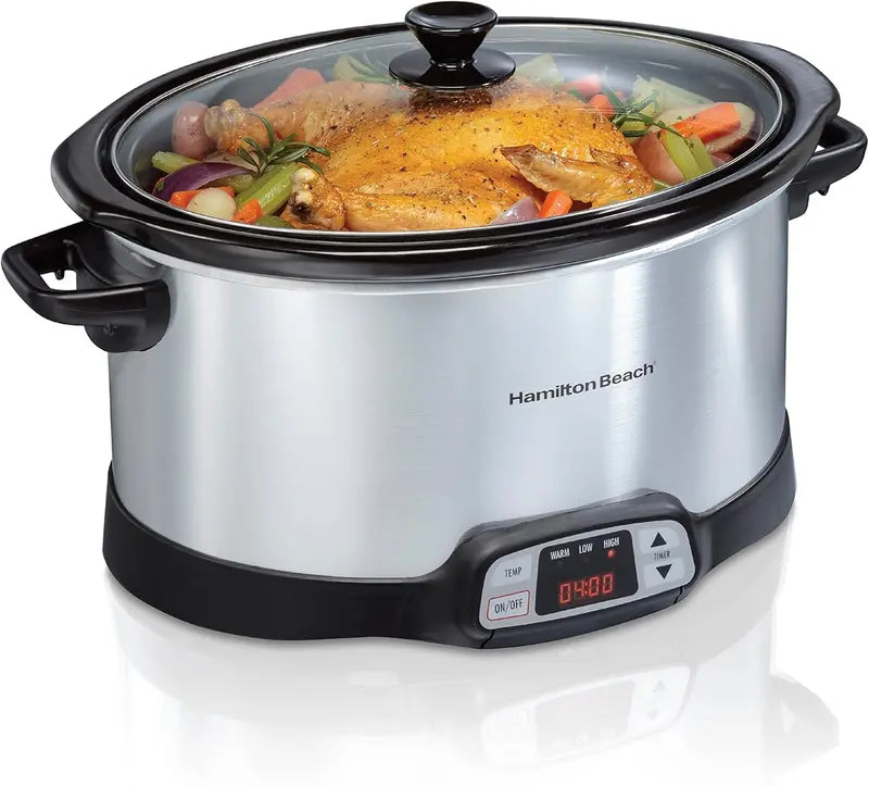 Hamilton Beach 8-Quart Programmable Slow Cooker  Triple Heat Settings, Dishwasher-Safe Crock