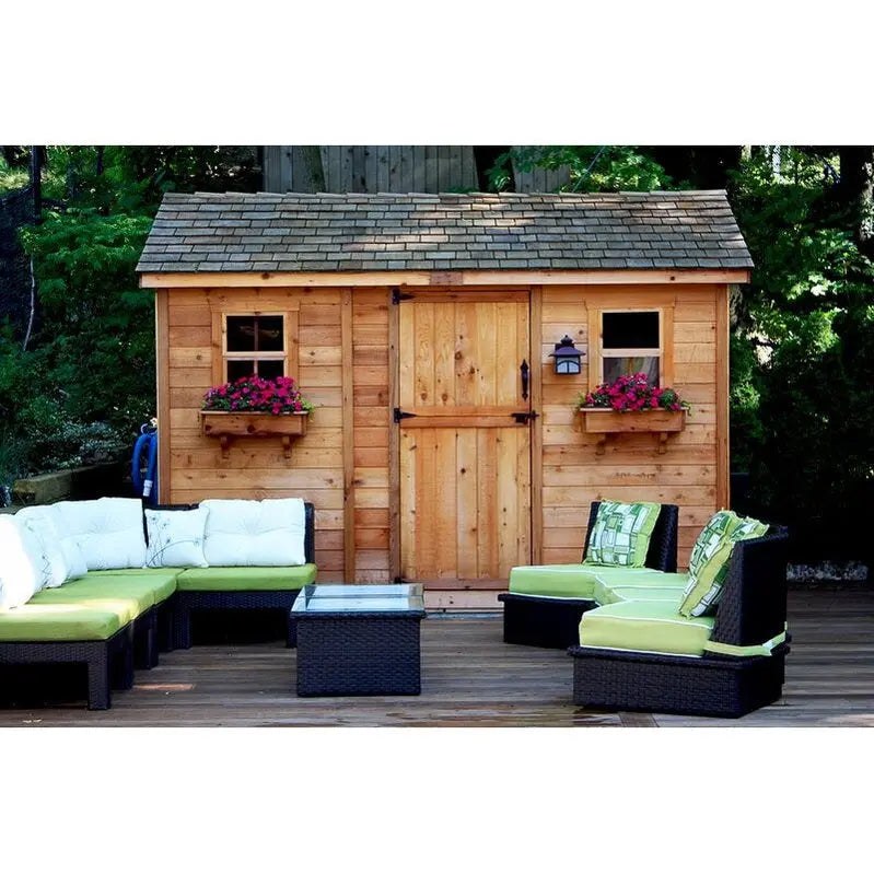 Cabana Premium 12 ft. by 8 ft. Outdoor Wood Shed  Weather-Resistant Design, Double Doors