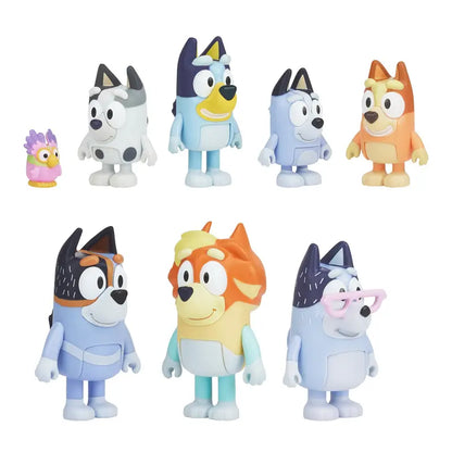 Bluey, Extended Heeler Family Pack, 2.5-3 inch Figures, Bluey, Bingo, Socks, Muffin, Uncle Stripe, Uncle Rad, Nana and Chattermax, Preschool, Toys for Kids, Ages 3+