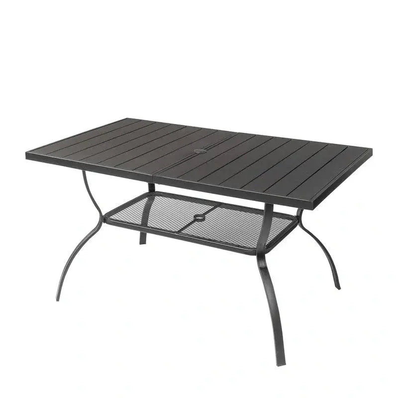 Wrought Iron Patio Dining Table  59″ Rectangular Outdoor Surface