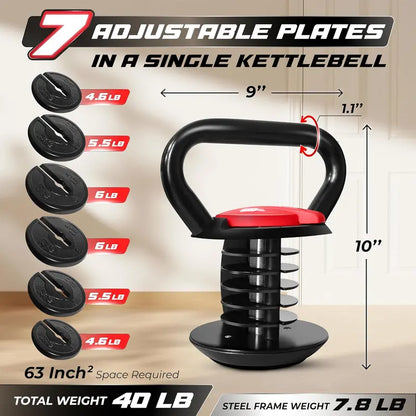 Yes4All Adjustable Kettlebell System  Modular Weight Set with Interchangeable Handles & Grips for Versatile Strength Training