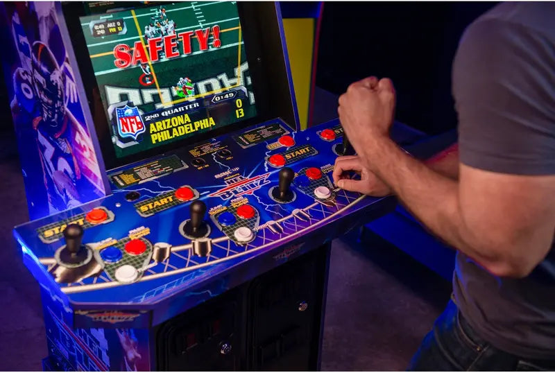 Arcade1Up NFL Blitz Arcade Cabinet  Licensed Football Action, Lit Marquee & Riser Included