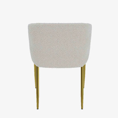 Fauteuil de salle   manger bouclette blanche Basile