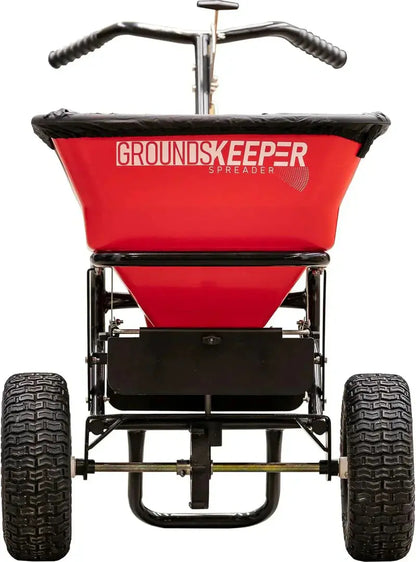 Heavy-Duty Walk-Behind Ice Melt Spreader  100 lb Capacity, Enclosed Gearbox, Grate & Cover Included