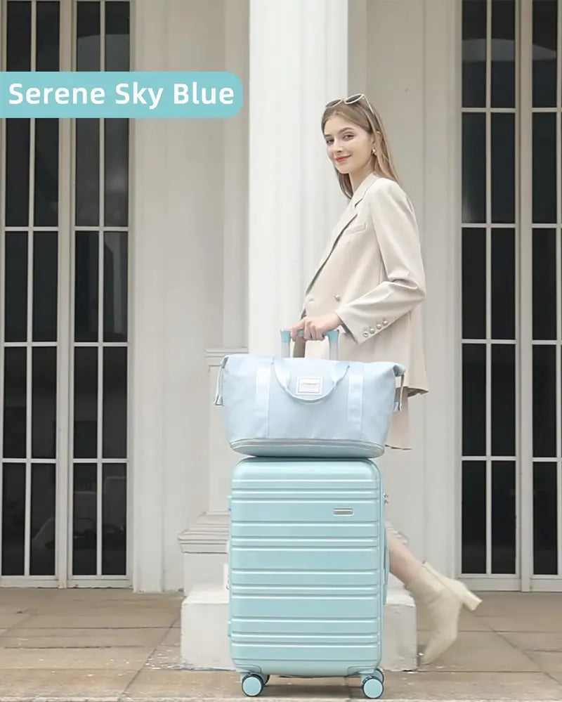 6-Piece Expandable Rolling Luggage Set  Lightweight Hardshell Suitcases with Smooth-Spinning Wheels & Modular Packing Options
