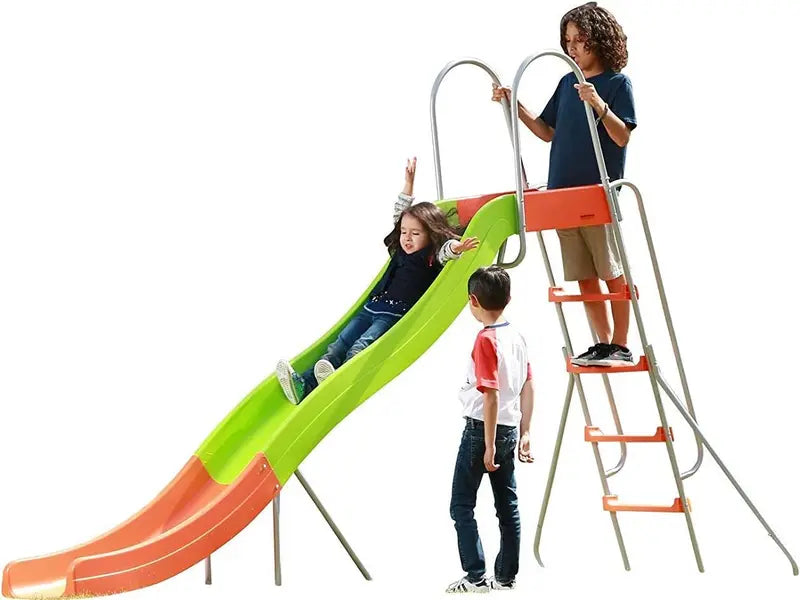 Freestanding 10-Foot Kids’ Play Set  Backyard Climber, Swing, Jungle Gym & Above-Ground Pool Slide Combo