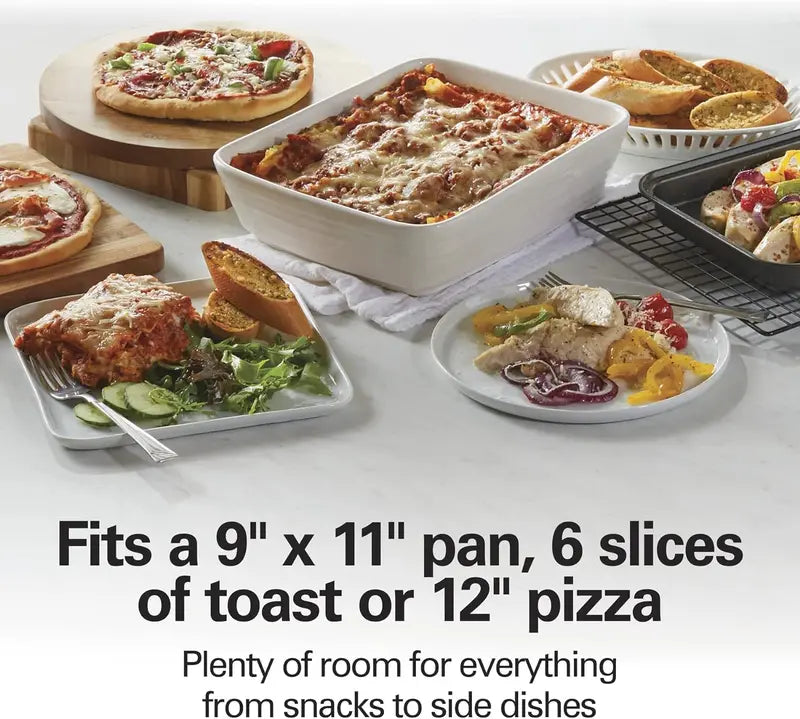 6-Slice Toaster Oven with Roll-Top Door, Bake, Broil, Toast, Auto Shutoff, Silver 31127D