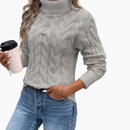 Women’s Traditional Cable-Knit Turtleneck Sweater