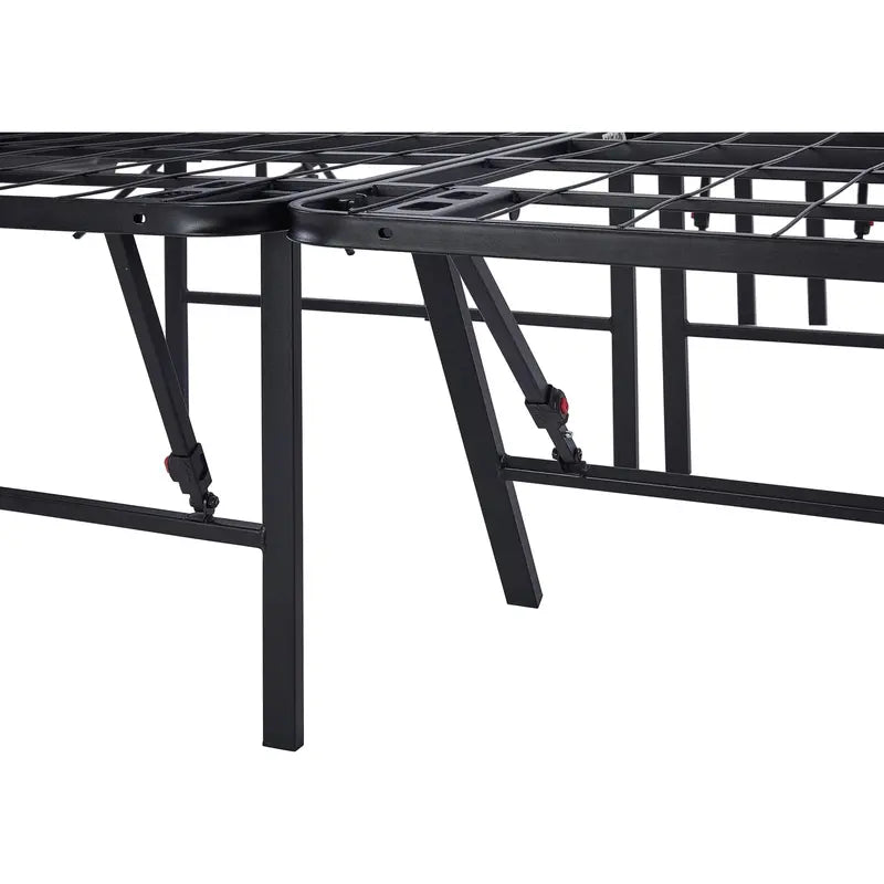 Mainstays High-Profile Foldable Queen Platform Bed Frame  18-Inch Steel Base in Black