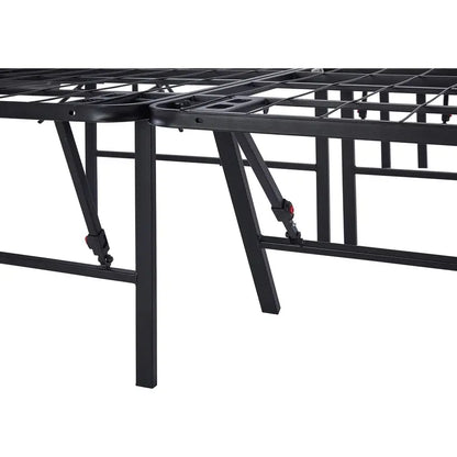 Mainstays High-Profile Foldable Queen Platform Bed Frame  18-Inch Steel Base in Black
