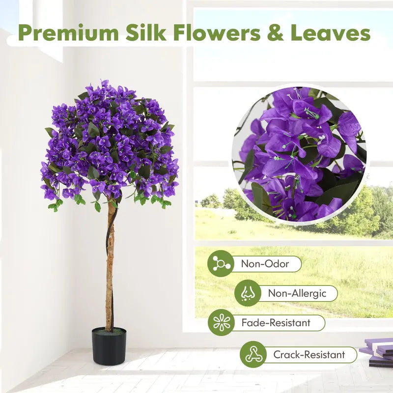 53-Inch Lifelike Bougainvillea Artificial Tree  576 Vibrant Silk Flowers with Natural Branch Structure