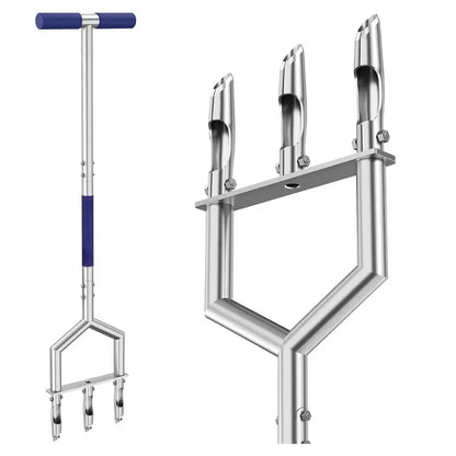 Hand-Powered Lawn Aerator Tool  3 Hollow Tine Design for Soil Aeration