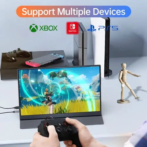 ForHelp 15.6inch Portable Monitor,1080P USB-C HDMI Second External Monitor for Laptop
