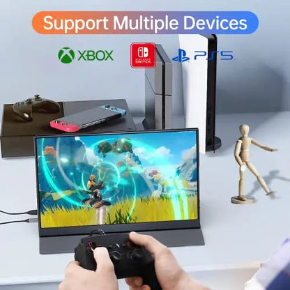 ForHelp 15.6inch Portable Monitor,1080P USB-C HDMI Second External Monitor for Laptop