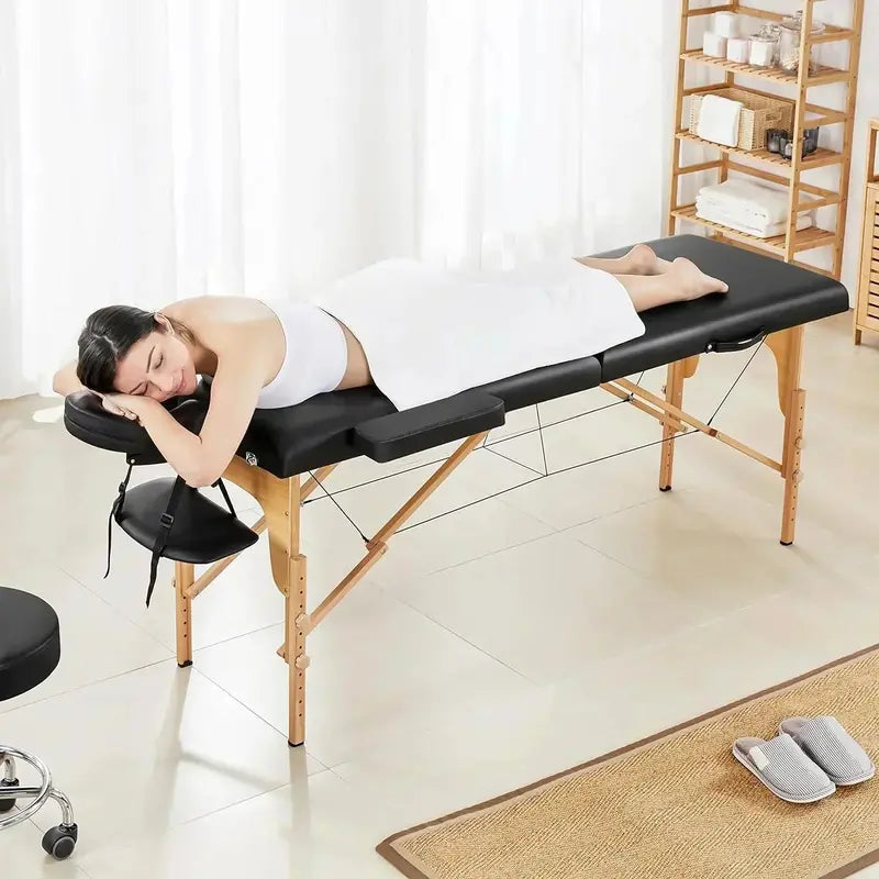 Yaheetech Portable Massage Table  Foldable Spa Bed for Lash Techs and Therapists