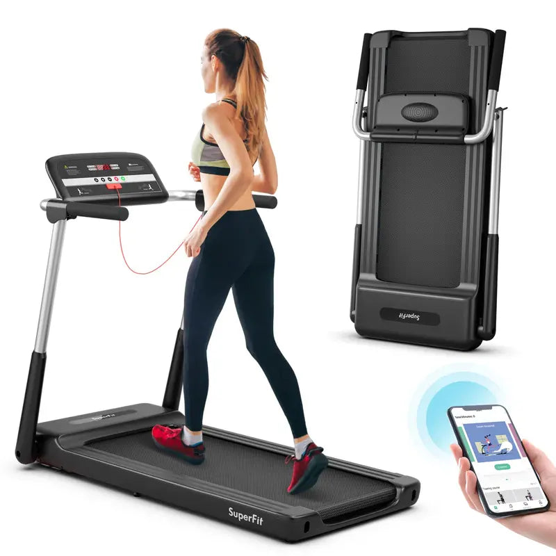 2.25 HP Compact Folding Treadmill  Superfit Model with LED Display & Smart App Control