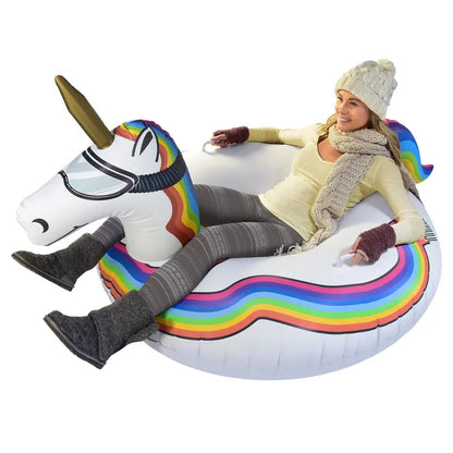 GoFloats Winter Snow Tube  Unicorn  The Ultimate Sled & Toboggan