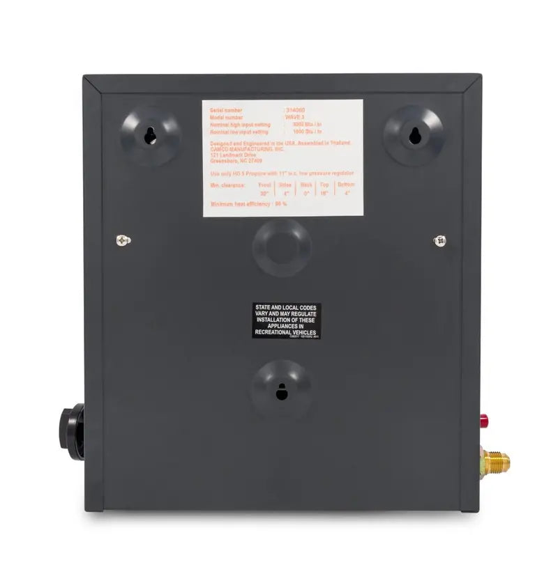 Camco Olympian Wave 3 Catalytic Heater, Self-Generating Piezo Starter, 1,600-3,000 BTUs, Heats 100 Sq Ft, Multicolor, Model 57331