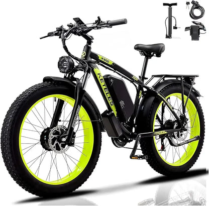 KETELES 4000W Dual-Motor Fat-Tire Electric Mountain Bike  26″, 48V/23Ah Removable Battery, UL 2849 Certified