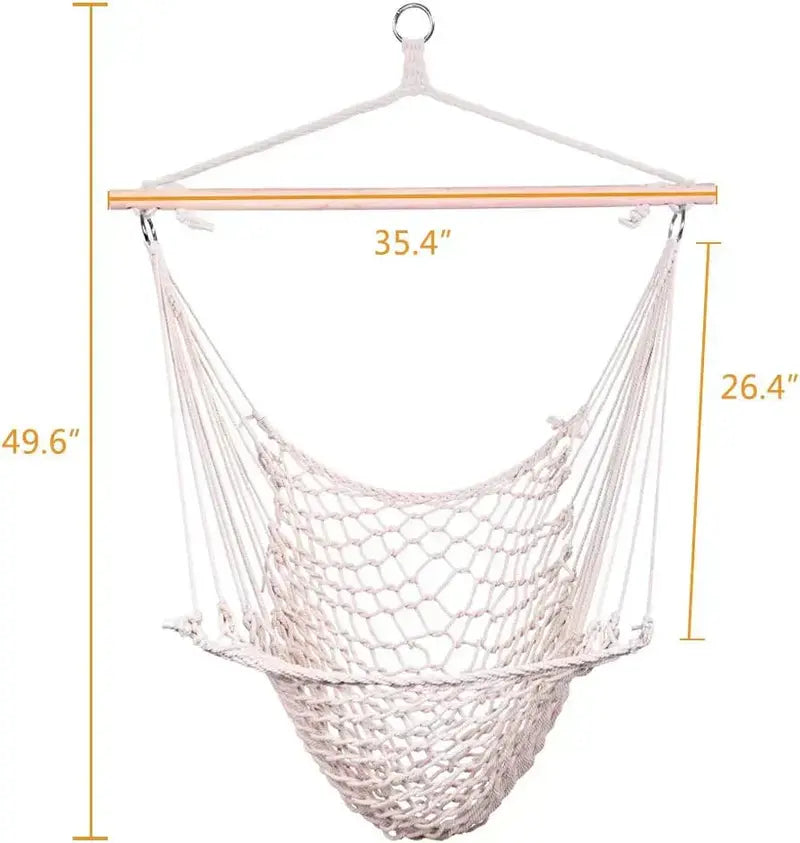 ONCLOUD Macramé Hammock Chair with Heavy-Duty Rope Suspension and High-Weight Capacity