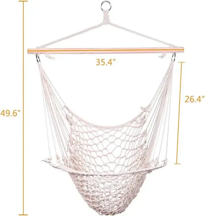 ONCLOUD Macramé Hammock Chair with Heavy-Duty Rope Suspension and High-Weight Capacity
