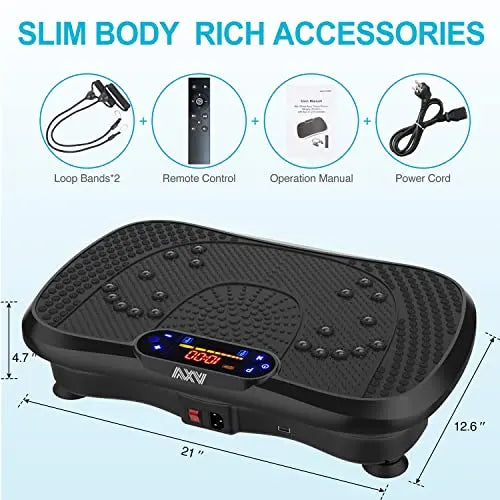AXV Whole-Body Vibration Platform  Fitness Exercise Machine with Adjustable Intensity Levels