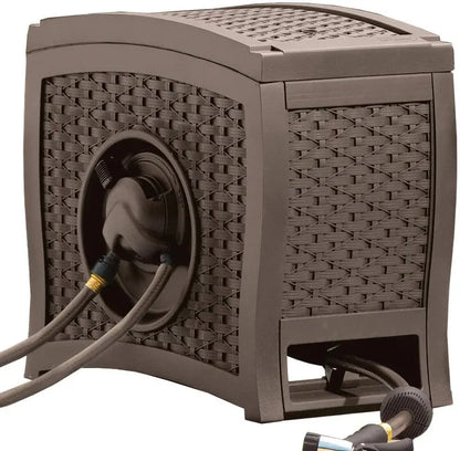 Suncast Aquawinder Java Wicker Hose Reel — Lightweight, Hands-Free, Water-Powered Retraction