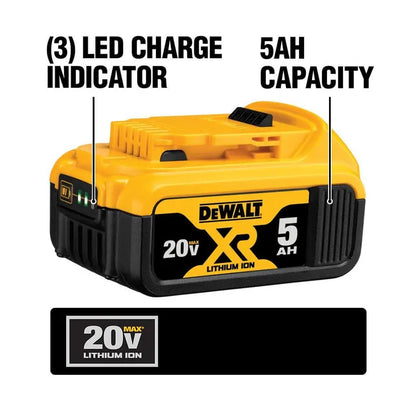 DEWALT 20V MAX XR Premium Lithium-Ion 5.0Ah Battery Pack (2 Pack) DCB205-2