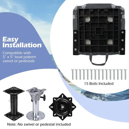 Three-Pack Adjustable Folding Boat Seats — Includes Two High-Back and One Low-Back Bass Boat Chair with 28D Foam Cushioning