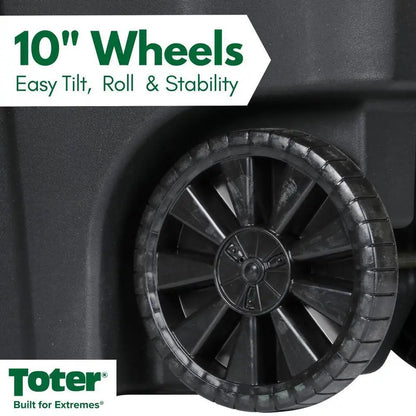 Toter 64 Gallon Black Outdoor Trash Can with Wheels & Lid, Durable & Recyclable