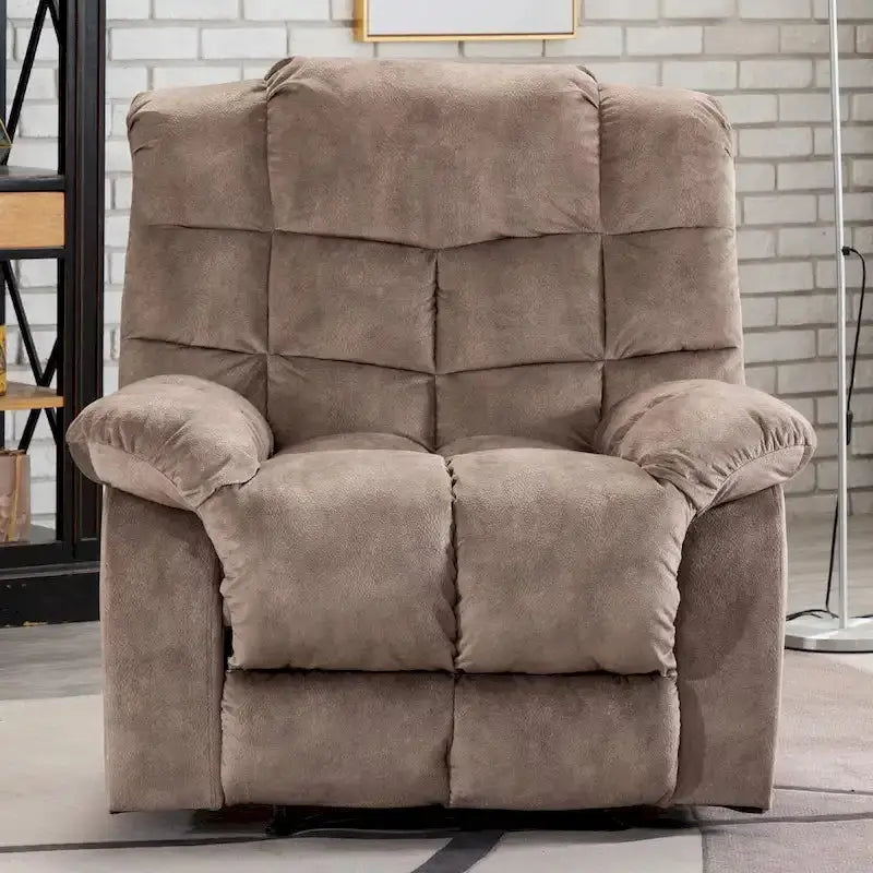 Ergonomic Manual Recliner Chair  Plush Overstuffed Design for Home Comfort