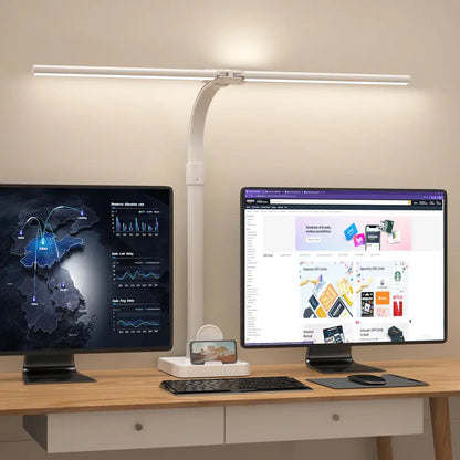 Dual-Head Architect LED Desk Lamp  24W, Flexible Gooseneck, 5 Brightness Settings