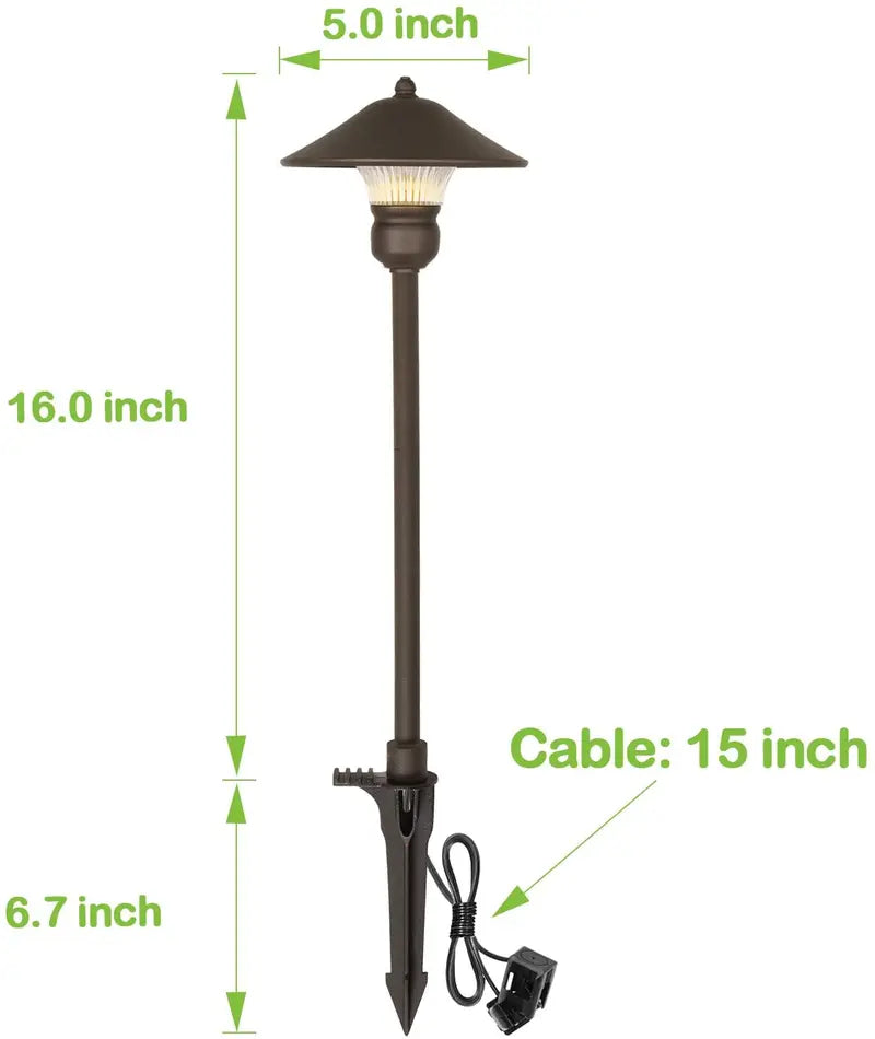 6-Pack 12V Low-Voltage LED Landscape Path Lights  3W Die-Cast Aluminum Outdoor Lighting, 150LM, 30W Equivalent, 15-Year Lifespan