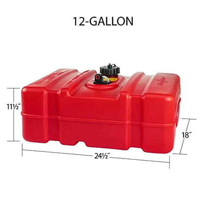 Scepter 12-Gallon Low Profile Marine Fuel Tank  Portable, Spill-Proof, EPA Compliant