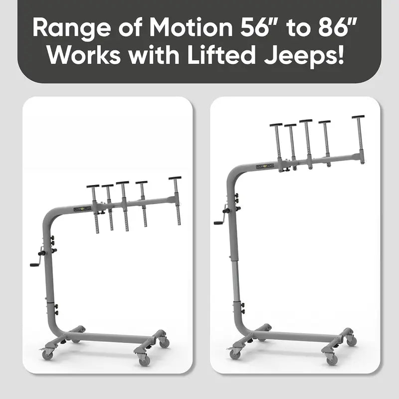 Jeep Wrangler Hardtop Removal Jack  Single-Person Lifting System for Easy Roof Panel Handling
