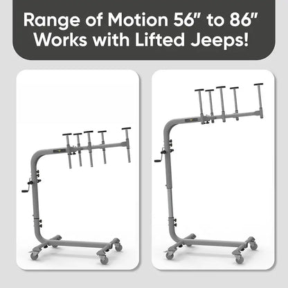Jeep Wrangler Hardtop Removal Jack  Single-Person Lifting System for Easy Roof Panel Handling