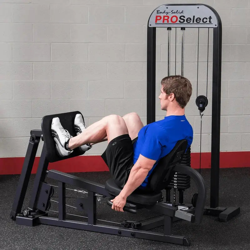 Body-Solid Pro Select Leg Press Machine  310 lb Weight Stack, Oversized Rubber Footplate, Dual-Beam Frame, Commercial-Grade Bearings