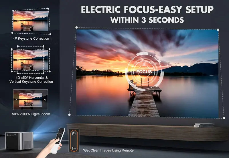5G WiFi Bluetooth Projector  800 ANSI Lumens HD Home Theater Display