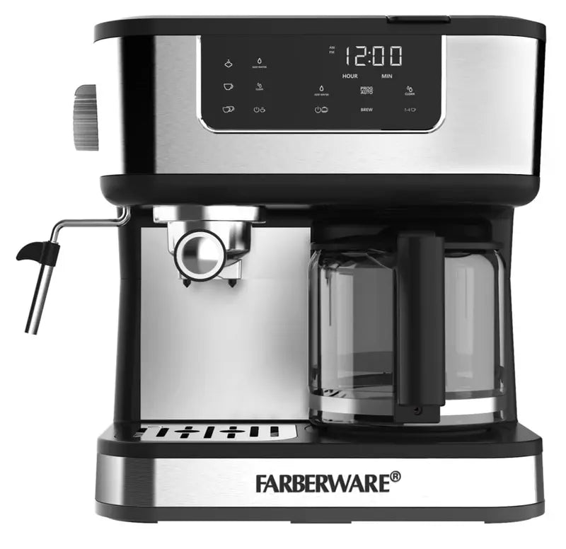 Dual Brew 10-Cup Coffee & Espresso Maker, Black & Stainless, Touchscreen