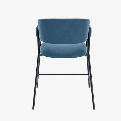 Lot de 2 tabourets de bar avec dossier, velours bleu Bonnie
