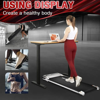 Yagud 2-in-1 Under Desk Treadmill with LED Display & Remote, 2.5HP Motor, Non-Slip Belt for Home/Office